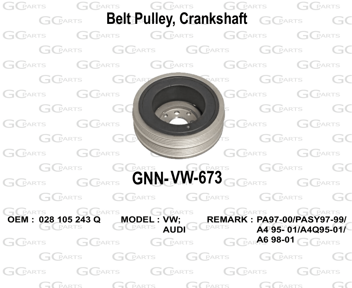 Belt Pulley, Crankshaft