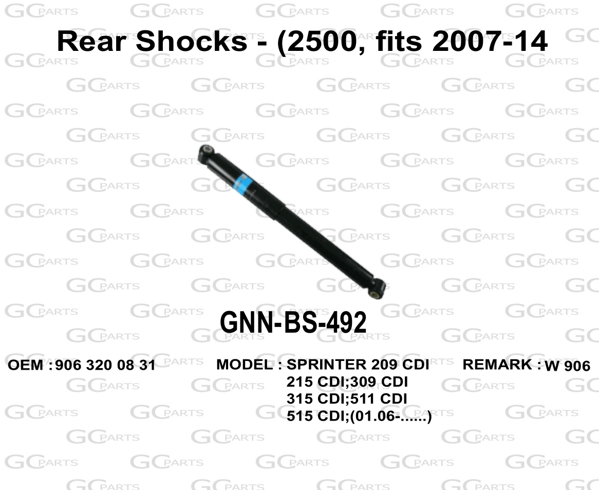 Rear Shocks - (2500, fits 2007-14)