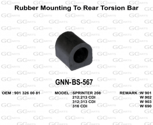 Rubber Mounting To Rear Torsion Bar