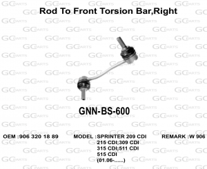 Rod To Front Torsion Bar,right