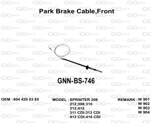 Park Brake Cable,Front