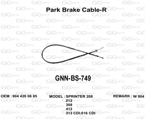 Park Brake Cable-R