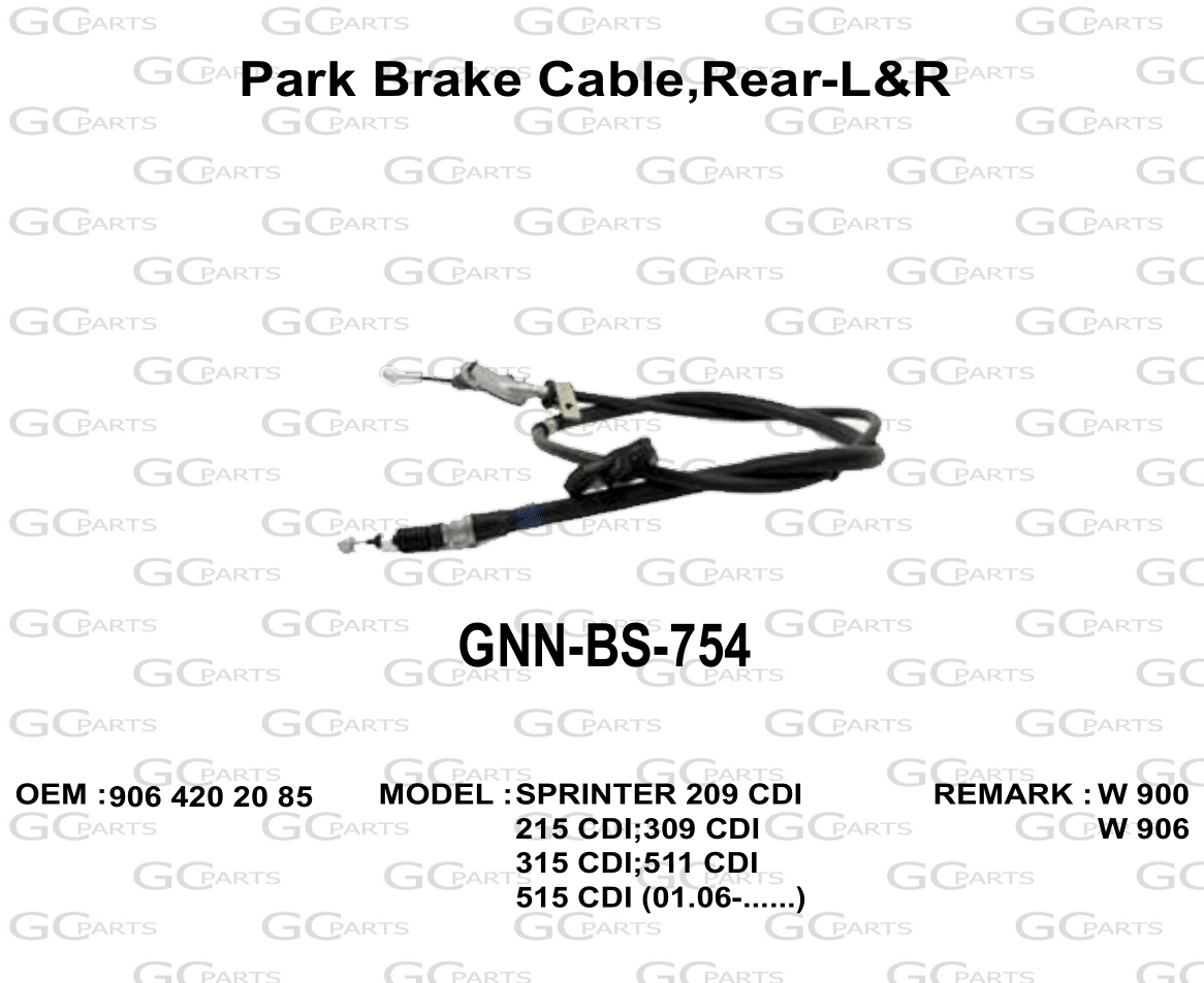 Park Brake Cable,Rear-L&R