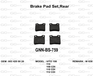 Brake Pad Set,Rear