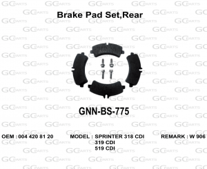 Brake Pad Set,Rear