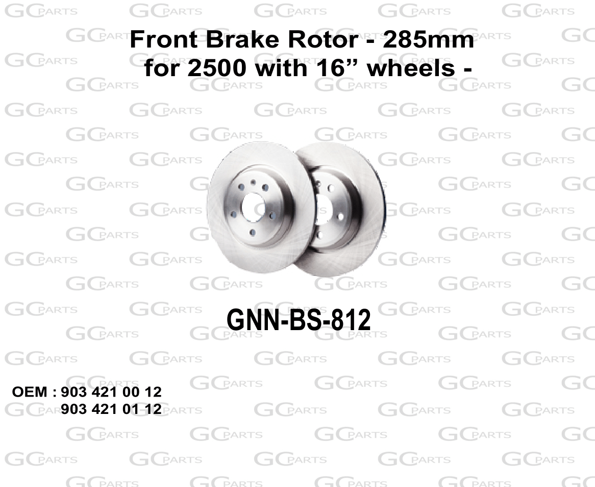Front Brake Rotor - 285mm for 2500 with 16” wheels -