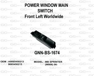 POWER WINDOW MAIN SWITCH Front Left Worldwide