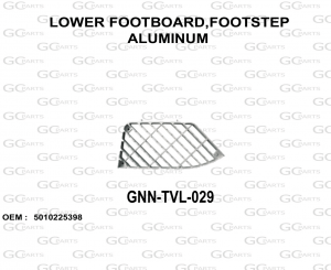 LOWER FOOTBOARD,FOOTST EP ALUMINUM
