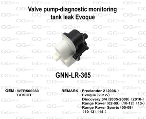 Valve pump-diagnostic monitoring tank leak