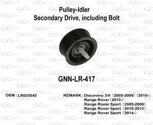 Pulley-Idler Secondary Drive, including Bolt